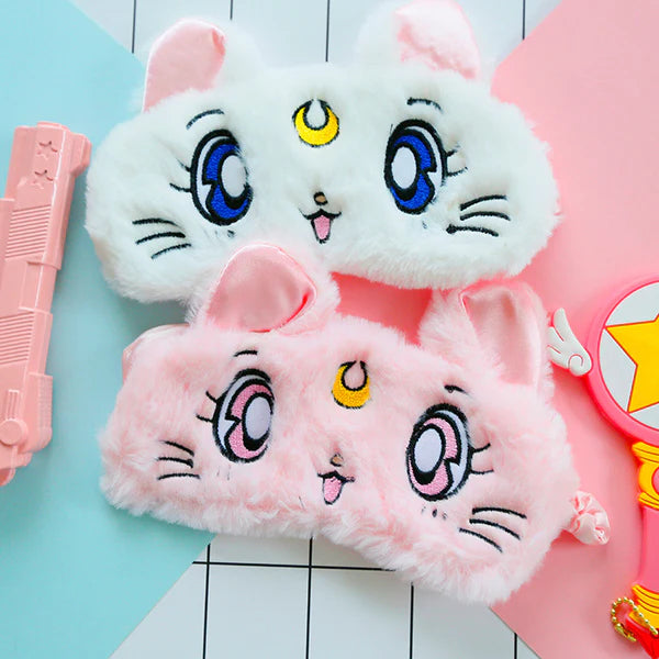 Sailor Moon Anime Luna Kitten Sleep Mask Plush Furry & Kawaii