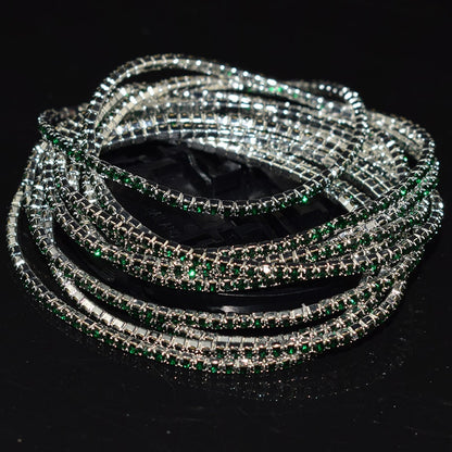 10 Pieces of Ladies Transparent Shiny Crystal Bracelet 27 Colors Full Rhinestone Elastic Bracelet Women Wristband Bracelet Gift