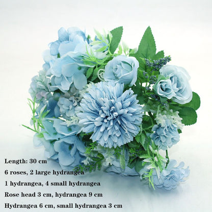 Blue variety autumn fake tea rose peony silk flower autumn gerbera daisy fake flower plastic DIY wedding home accessories