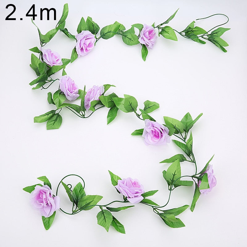 90cm Artificial Vine Plants Hanging Ivy Green Leaves Garland Radish Seaweed Grape Fake Flowers Home Garden Wall Party Decoration