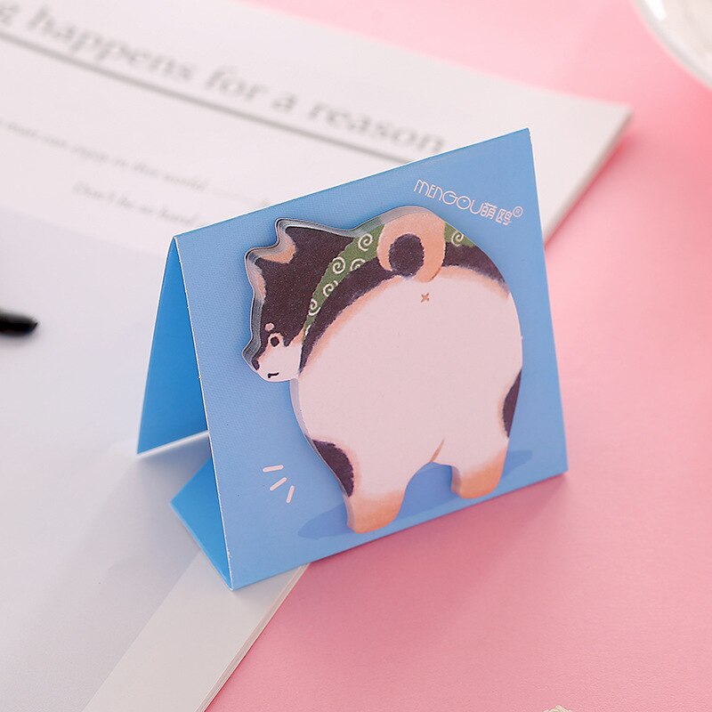 Mengtai 30sheets Cute Animal butt Sticky Notes Memo Pad Bookmarks kawaii Cat Penguin N Times Sticky Office Stationery Supply