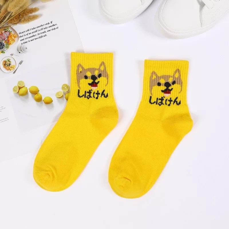 Women Ins Cartoon Patterned Short Funny Socks Cute Animal Dinosaur Socks For Ladies Funny Japan College Wind Concise Socks