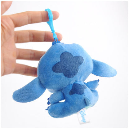 Stitch Peluche 12cm Disney Lilo & Stitch Plush Toys Dolls with Hook Stuffed Animal Plushies Keychain Pendant Soft Figure Bowtie For Kids Baby Gifts