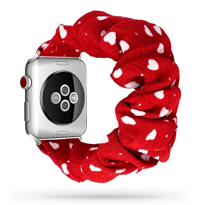 Scrunchie Elastic Watch Straps Watchband for Apple Watch Band Series 7 6 5 4 38mm 40mm 42mm 44mm for iwatch 45/41mm Bracelet