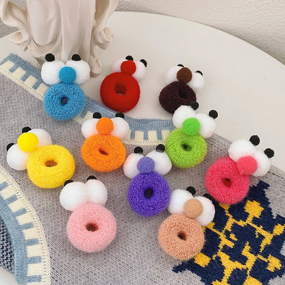 Fashion funny big eyes hair rope scrunchie new cute female girl candy color high stretch hair ring headwear accessories