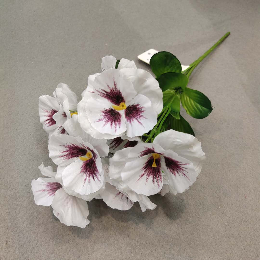 Artificial Pansy Flowers artificial flowers 10 Inch Silk Fake Butterfly Orchid Flower Home office Wedding Decoration