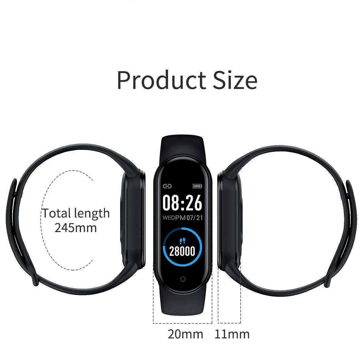 M5 Wristband Men's Women's Smart Watch Sports Fitness Tracker Heart Rate Monitor Digital Clock For Android IOS Kids Wristwatches