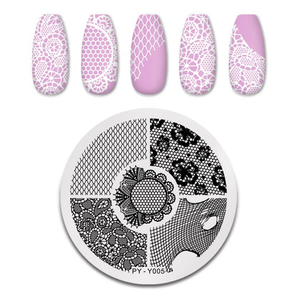PICT YOU Rose Flower Nail Stamping Plates  Line Pictures Nail Art Plate Stamp Template Marble Leaves Image Printing Plates Tools