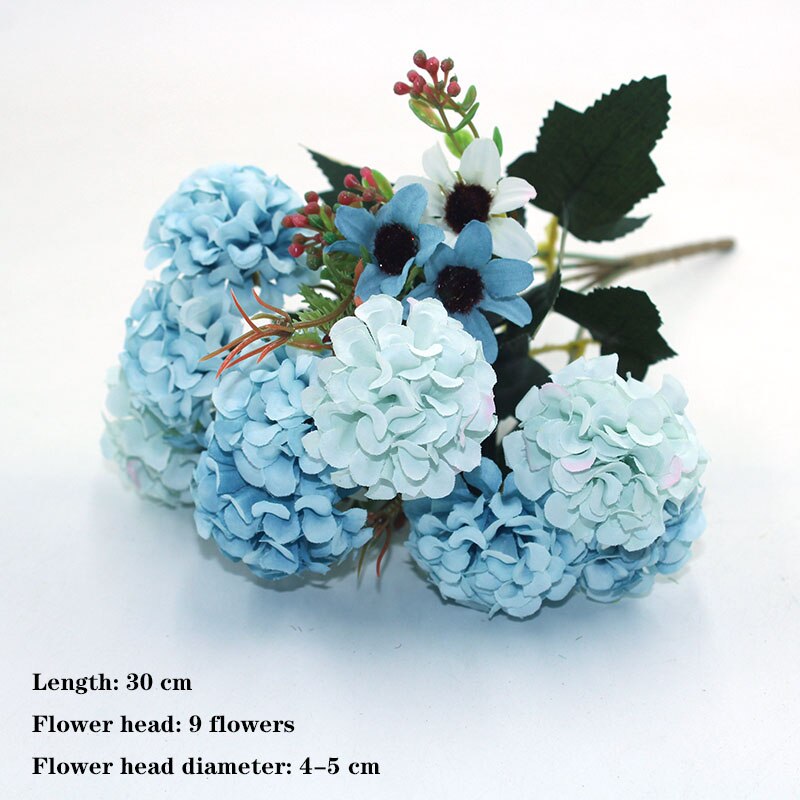 Blue variety autumn fake tea rose peony silk flower autumn gerbera daisy fake flower plastic DIY wedding home accessories