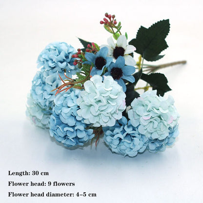 Blue variety autumn fake tea rose peony silk flower autumn gerbera daisy fake flower plastic DIY wedding home accessories