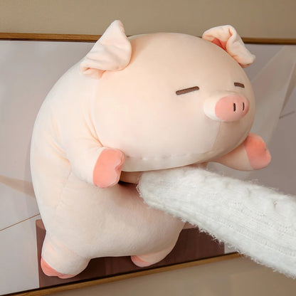 Cute Pink Pig Stuffed Animal 75cm Giant Kawaii Squishy Piggy Plush Toys Soft Doll Pillow Plushies Sleeping Bed Sofa Kids Baby Comforting Birthday Gift