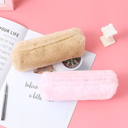 Cute Plush Pencil Pouch Pen Bag for Girls Kawaii Stationery Large Capacity Pencil Case Pen Box Cosmetic Pouch Storage Bag