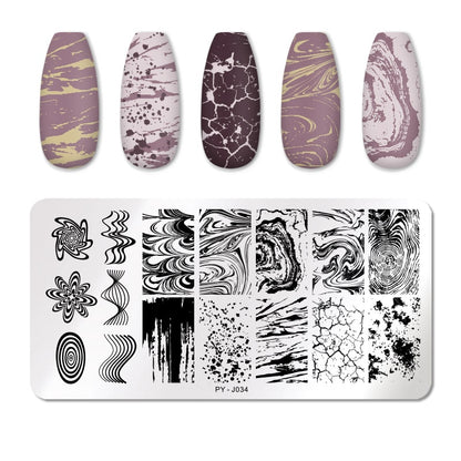 PICT YOU Rose Flower Nail Stamping Plates  Line Pictures Nail Art Plate Stamp Template Marble Leaves Image Printing Plates Tools
