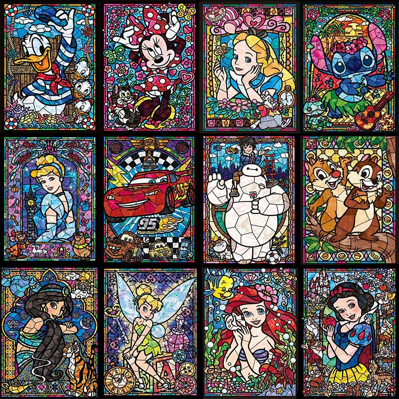 Disney Diamond Painting Cartoon Characters Set Hobby Art 5D DIY Full Drill Fairy Princess Square Round Mosaic Home Decoration