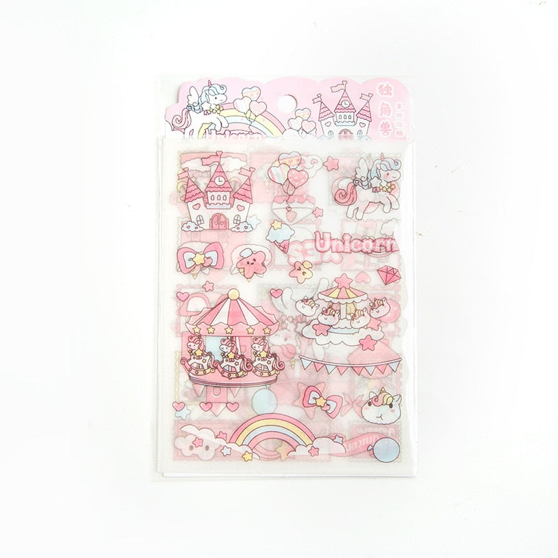 Mohamm 4PCS/Pack Kawaii Anime Stickers Scrapbooking Stationery School Supplies