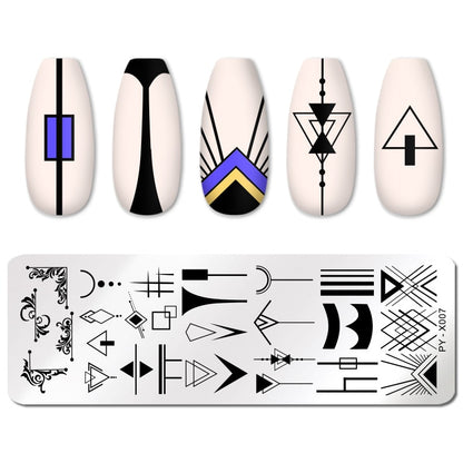 PICT YOU Rose Flower Nail Stamping Plates  Line Pictures Nail Art Plate Stamp Template Marble Leaves Image Printing Plates Tools