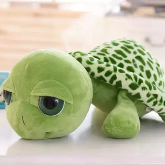 Sea Turtle Plush Toy Baby Tortoise Stuffed Animal Plushies Cute Kawaii Soft Doll Green Big Eyes Kids Childrens Christmas Birthday Gift