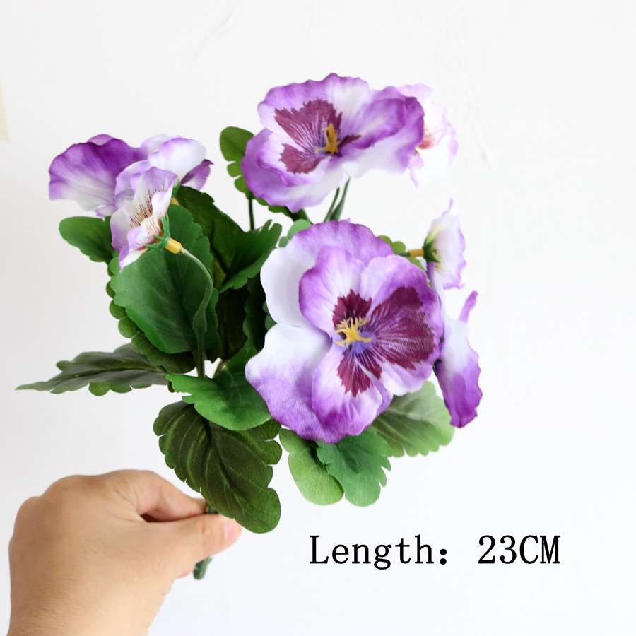 Artificial Pansy Flowers artificial flowers 10 Inch Silk Fake Butterfly Orchid Flower Home office Wedding Decoration