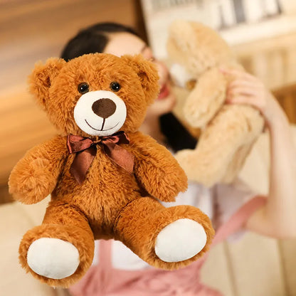 New Arrive 7 Colors 35cm Cute Bow Tie Teddy Bear Plush Toy  Doll For Boy Girl Gift