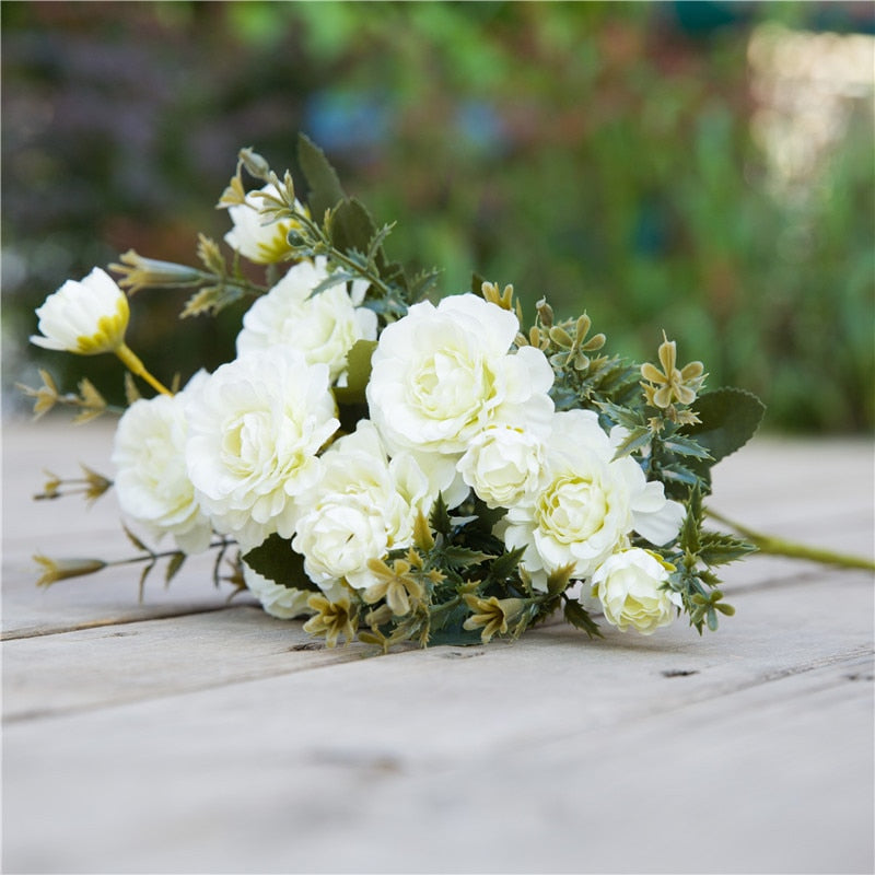 7 forks / bouquet peony fake flower silk flower peony bouquet wedding home decoration fake peony rose