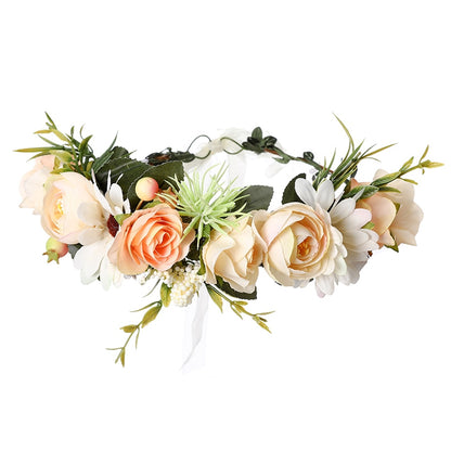 Molans Spring Bohemian Flower Crowns Beach Hawaii Floral Garland Romantic Faux Rose Wedding Wreaths New Flower Headband