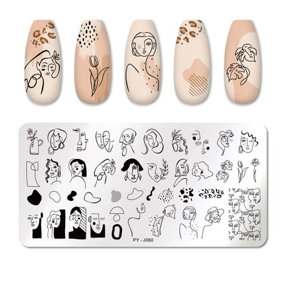 PICT YOU Rose Flower Nail Stamping Plates  Line Pictures Nail Art Plate Stamp Template Marble Leaves Image Printing Plates Tools