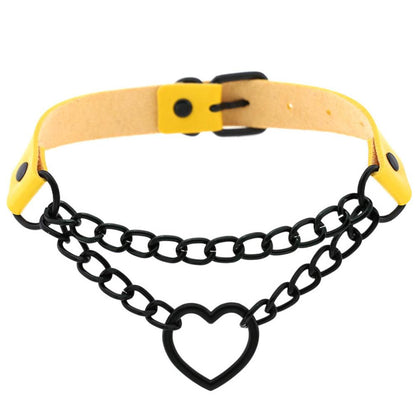 Vintage Heart Necklace Choker With Chain Goth Collar For Girls Grunge Punk Cute Kawaii Egirl Chocker  Harajuku Accessories