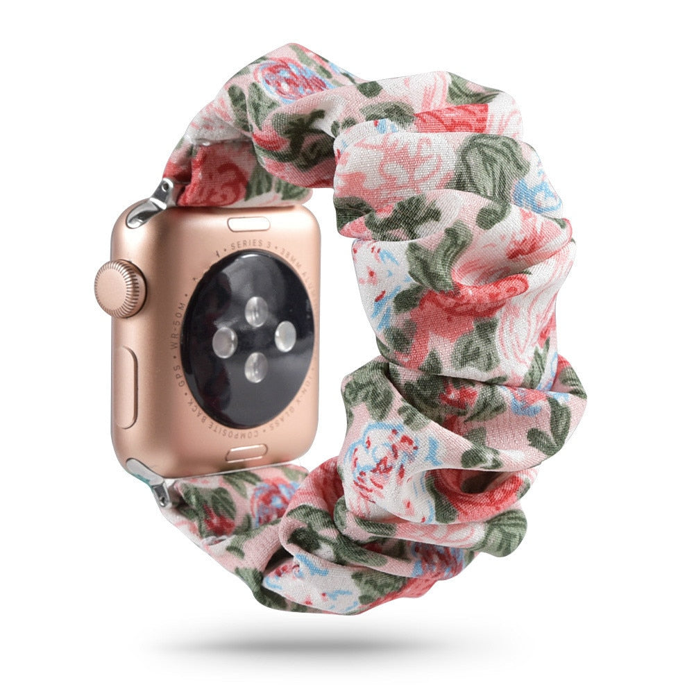 Scrunchie Elastic Watch Straps Watchband for Apple Watch Band Series 7 6 5 4 38mm 40mm 42mm 44mm for iwatch 45/41mm Bracelet