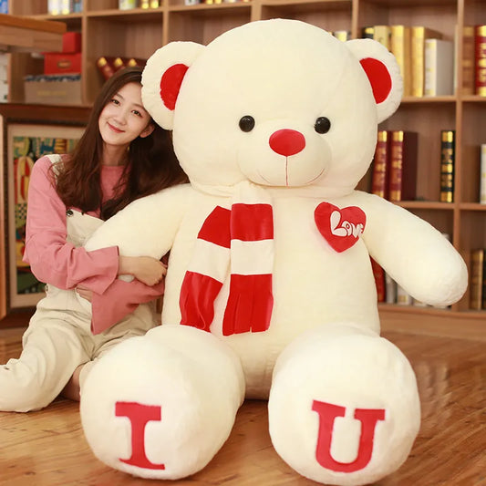 1PC 80cm/100cm Large Size Teddy Bear Plush Toy Lovely Giant Bear Huge Stuffed Soft Dolls Kids Toy Birthday Gift For Girlfriend