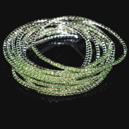 10 Pieces of Ladies Transparent Shiny Crystal Bracelet 27 Colors Full Rhinestone Elastic Bracelet Women Wristband Bracelet Gift