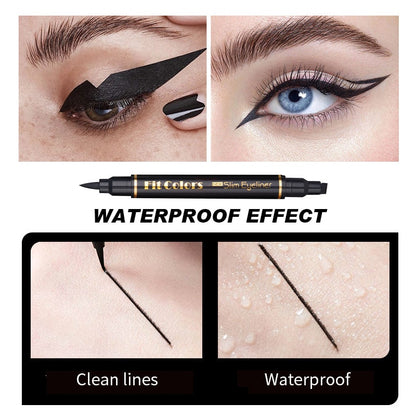 Big Seal Stamp Liquid Eyeliner Pen Waterproof Fast Dry Black Eye Liner Pencil With Eyeliner Cosmetic Double-ended Eyeliner