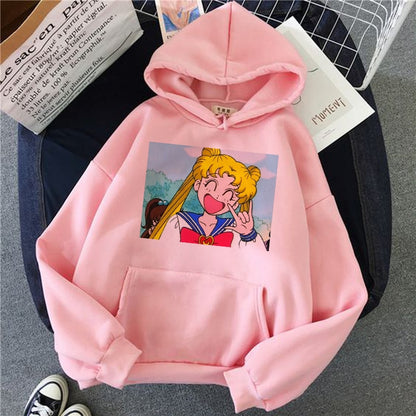 women hoodie kawaii funny ulzzang Sweatshirt harajuku korean style Graphic female clothes Hoodies fashion grunge