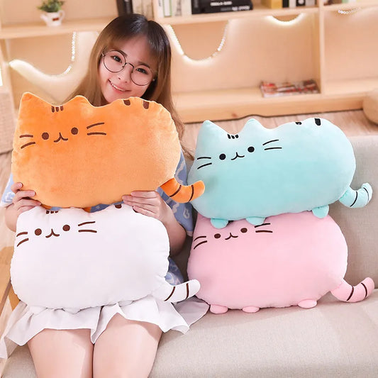 Giant Pusheen Plush Toy Kawaii Cat Stuffed Animal Plushie Pillow Kitten Cushion Soft Colorful Gray Pink White Kitty Home Decor Sofa Bed Gifts For Girlfriend