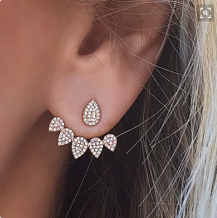 New Crystal Flower Drop Earrings for Women Fashion Jewelry Rhinestones Earrings Gift for Party Best Friend