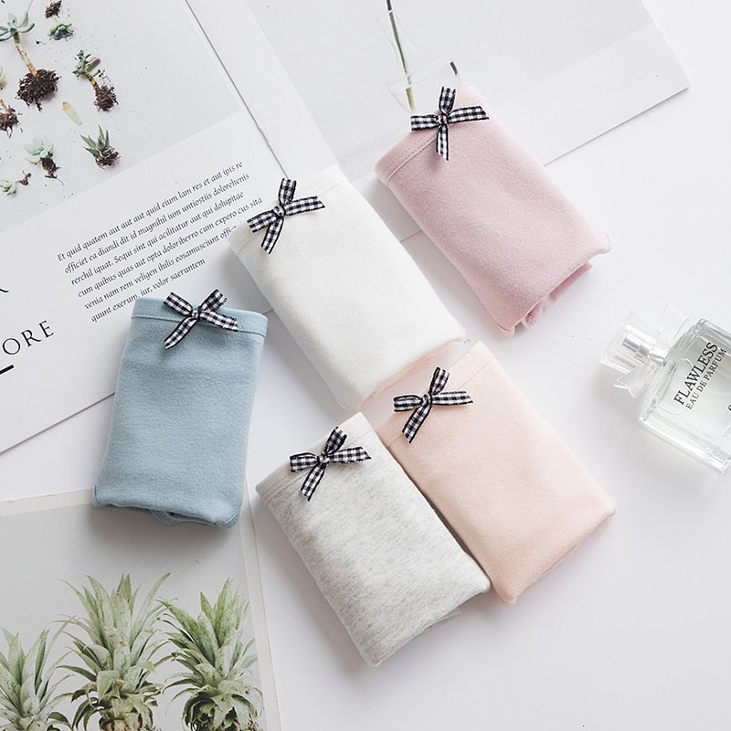 5Pcs/set Cotton Panties for Women Girl Briefs Underwear Plus Size Cute Soft Short Pantys Lingerie Female Ladies Underpants