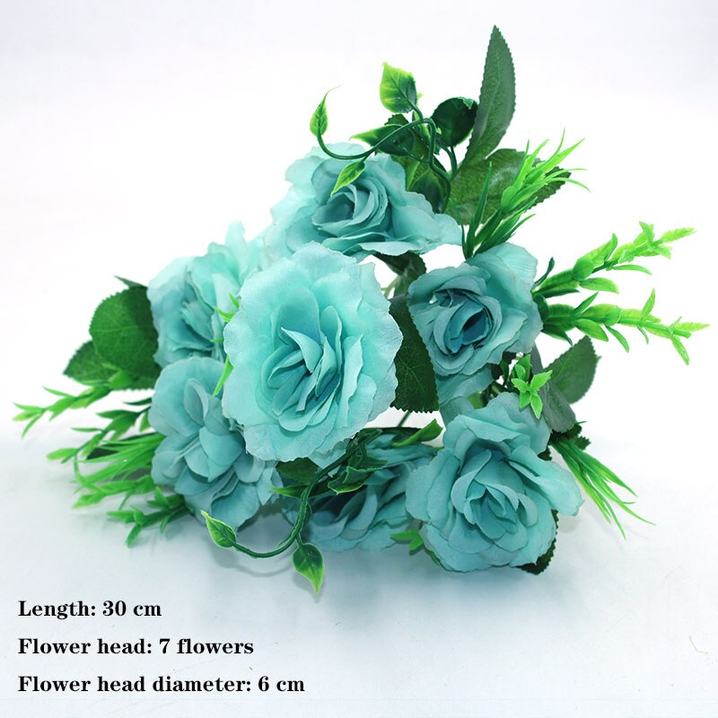 Blue variety autumn fake tea rose peony silk flower autumn gerbera daisy fake flower plastic DIY wedding home accessories