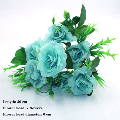 Blue variety autumn fake tea rose peony silk flower autumn gerbera daisy fake flower plastic DIY wedding home accessories