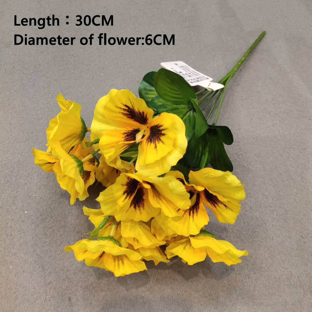 Artificial Pansy Flowers artificial flowers 10 Inch Silk Fake Butterfly Orchid Flower Home office Wedding Decoration