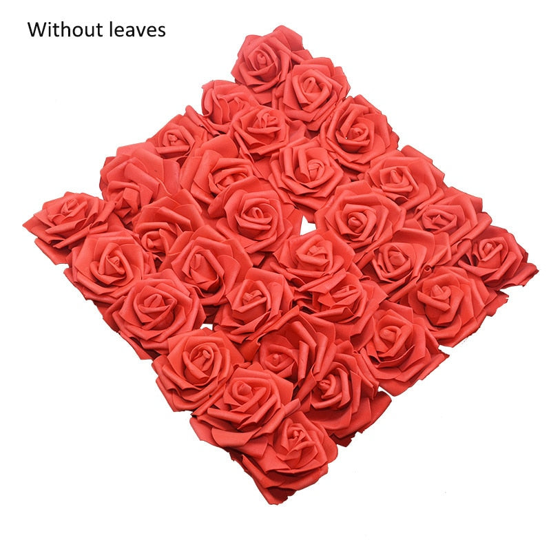 10/20/30 Heads 8CM Artificial PE Foam Rose Flowers Bride Bouquet Flower For Wedding Party Decorative Scrapbooking DIY Flower