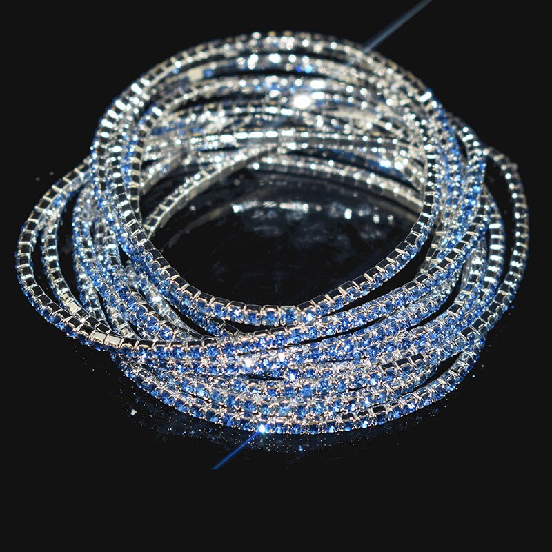 10 Pieces of Ladies Transparent Shiny Crystal Bracelet 27 Colors Full Rhinestone Elastic Bracelet Women Wristband Bracelet Gift