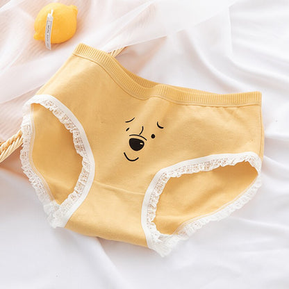 Giczi Cartoon Cotton Women's Panties Sweet Breathable Underwear Lovely Strawberry Briefs Girls Underpants Skin-Friendly Lingerie
