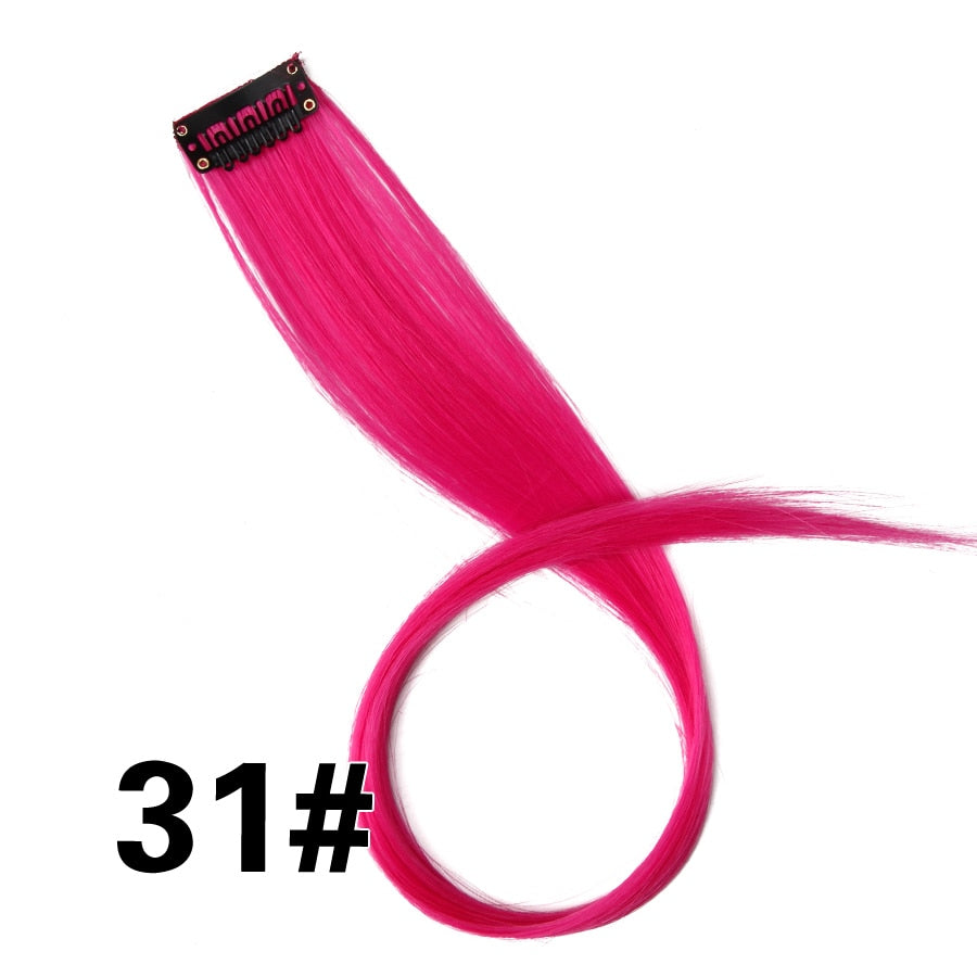 Alileader Clip On Hair Extension 57Color Ombre Straight Hair Extension Clip In Hairpieces High Temperature Faber Hair Pieces