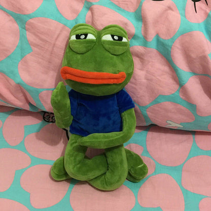 Pepe The Frog Poseable Plushie 18" Sad Frog Meme Soft Stuffed Plush Toy: Hilarious Cuddle Buddy Meme Doll The Perfect Gift