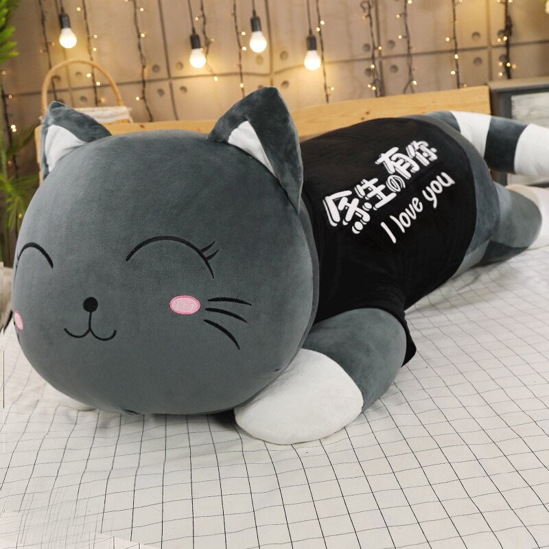 110cm Big Cute Giant Cat Plush Toy Soft Cartoon Stuffed Animal Plushies Doll Sofa Bed Pillow Cushion Girl Kid Birthday Gift