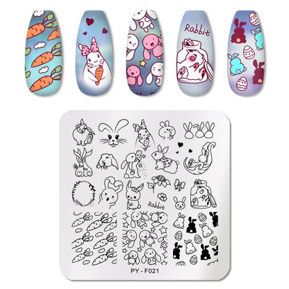 PICT YOU Rose Flower Nail Stamping Plates  Line Pictures Nail Art Plate Stamp Template Marble Leaves Image Printing Plates Tools