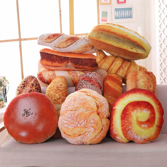 Realistic Bread Plush Pillow Creative Food Plush Toy Funny Fastfood Nap Pillow Cushion Home Decor Kids Toy Birthday Gift