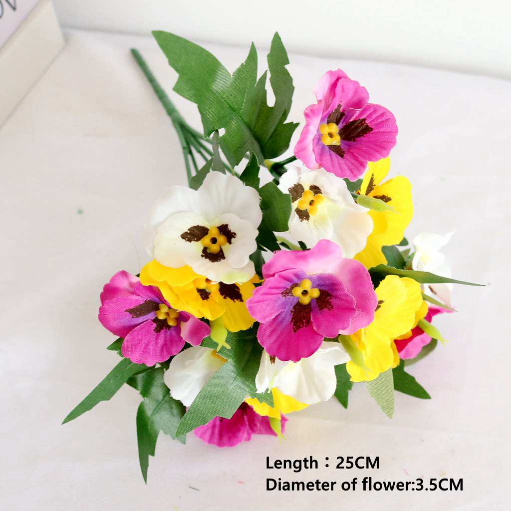 Artificial Pansy Flowers artificial flowers 10 Inch Silk Fake Butterfly Orchid Flower Home office Wedding Decoration
