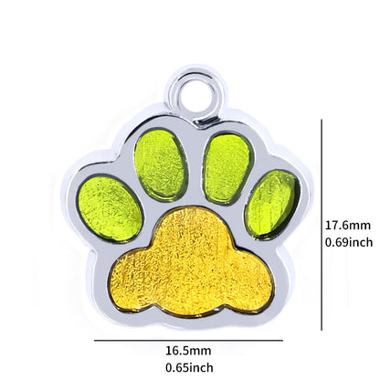 Personalized Dog Cat Tags Engraved Cat Dog Puppy Pet ID Name Collar Tag Pendant Pet Accessories Paw Glitter Pendant