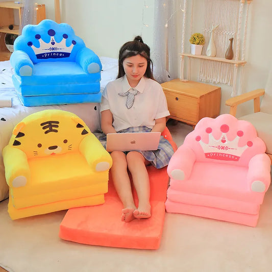 Support Seat Plush Soft Stuffed Animals Fold Sofa Infant Learning To Sit Comfortable Chair For Baby Kids Birthday Christmas Gift
