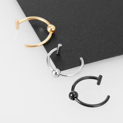 1-3pcs Women Lip Ring Piercing Fake Stainless Steel Nose Rings Septum Piercing Clip on Mouth Non Piercing Punk Cuff Hoop Earring